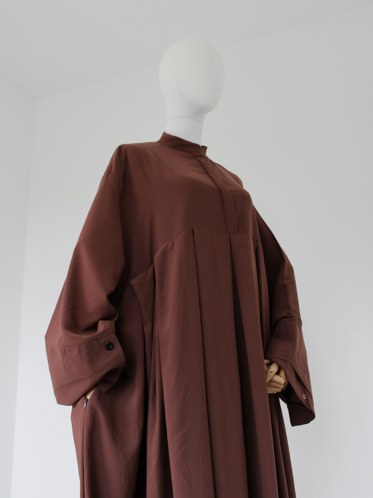 Abaya Plissée col mao