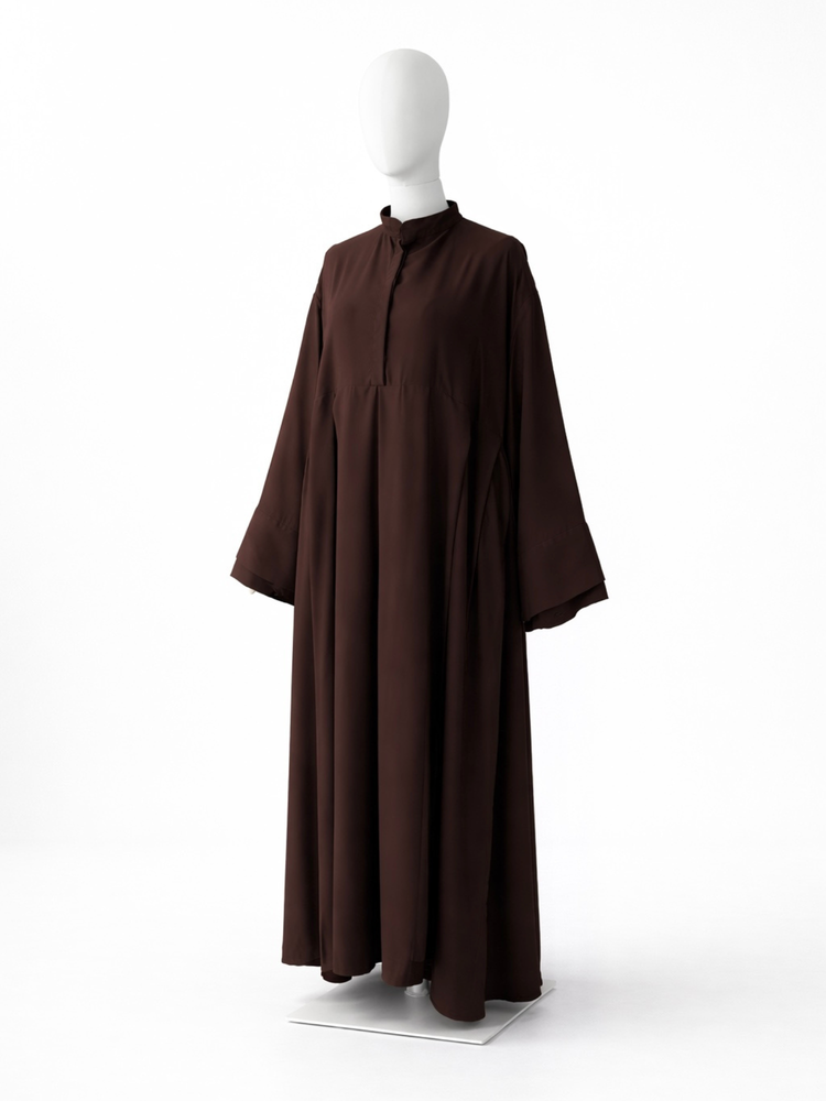 Abaya Plissée col mao