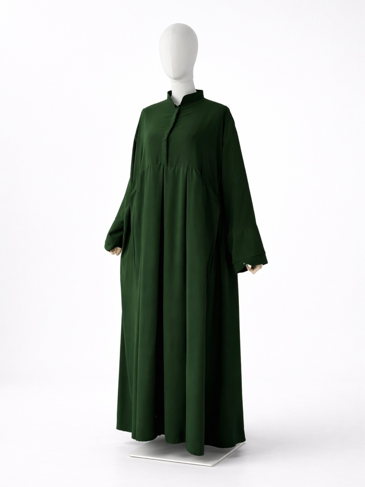 Abaya Plissée col mao
