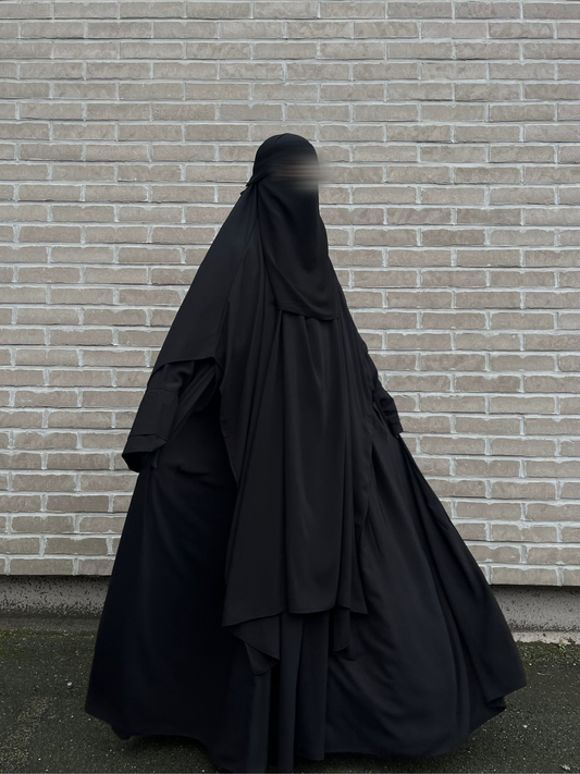 Abaya Plissée col mao