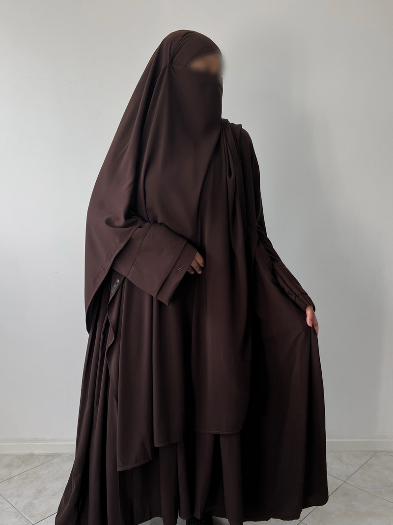 Abaya Plissée col mao