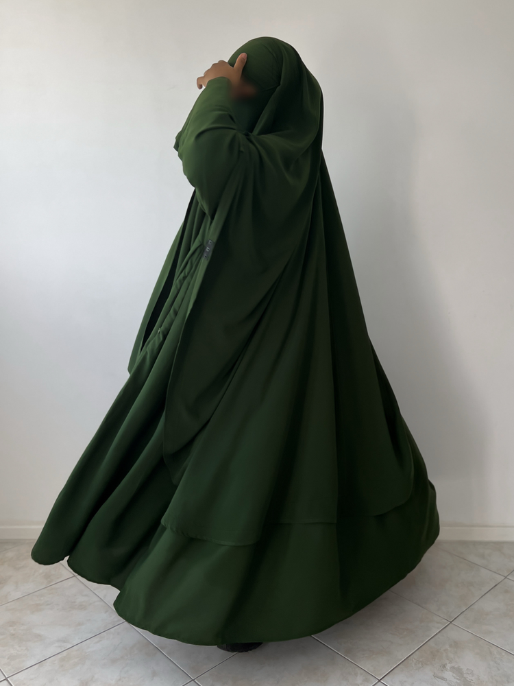 Abaya Plissée col mao